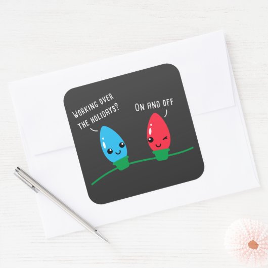 クリスマスの日々を過ごしおもしろいている スクエアシール (封筒)