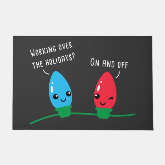 クリスマスの日々を過ごしおもしろいている ドアマット (正面)