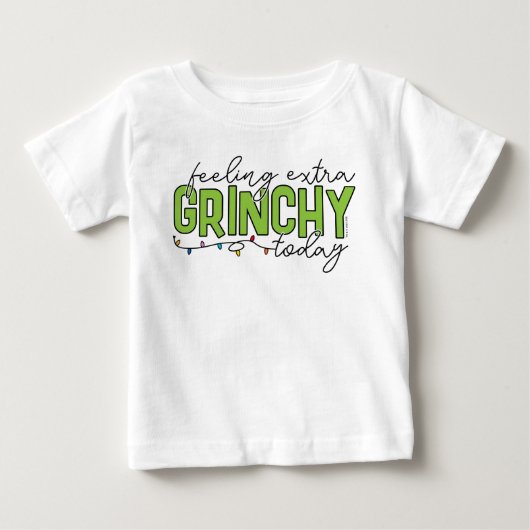 クリスマスの日にグリンチな気分 2 ベビーTシャツ (正面)