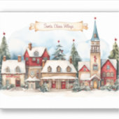クリスマスの日にサンタクラウス村 シール (正面)