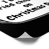 クリスマスの日にフライドチキンを食べるスピーチバルーン ポスター (角)