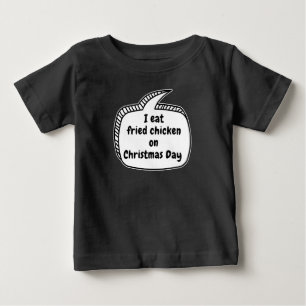 クリスマスの日にフライドチキンを食べる 吹き出し ベビーTシャツ