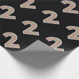 クリスマスの日に赤、白、緑"2"第2イベント ラッピングペーパー