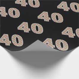 クリスマスの日に赤、白、緑"40" 40イベント ラッピングペーパー
