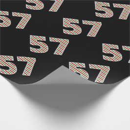 クリスマスの日に赤、白、緑"57" 57イベント ラッピングペーパー