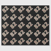 クリスマスの日に赤、白、緑"82" 82イベント ラッピングペーパー (フラット)