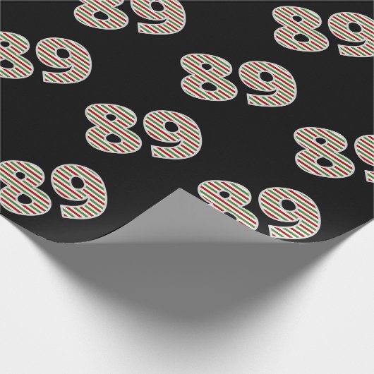 クリスマスの日に赤、白、緑"89" 89イベント ラッピングペーパー (角)