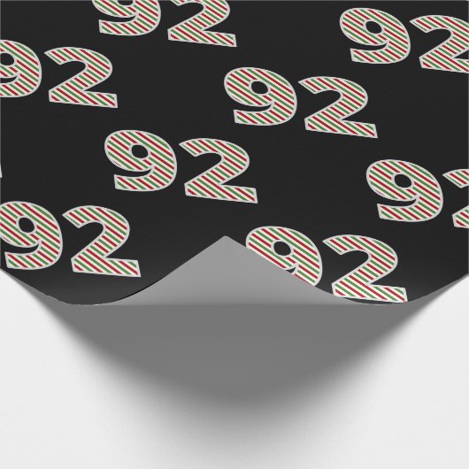 クリスマスの日に赤、白、緑"92" 92イベント ラッピングペーパー (角)