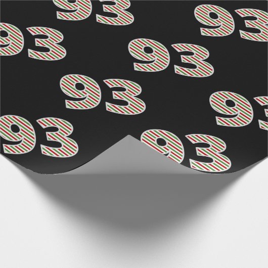 クリスマスの日に赤、白、緑"93" 93イベント ラッピングペーパー (角)