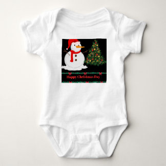 クリスマスの日のプレミアム オーダーメイドTシャツ ベビーボディスーツ