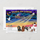 クリスマスの日の出 – カバリエールキングスチャールズ(5) シーズンポストカード (正面/裏面)