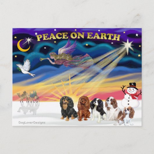 クリスマスの日の出 – カバリエールキングスチャールズ(5) シーズンポストカード (正面)