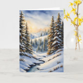 クリスマスの日の出 カード (黄色い花)