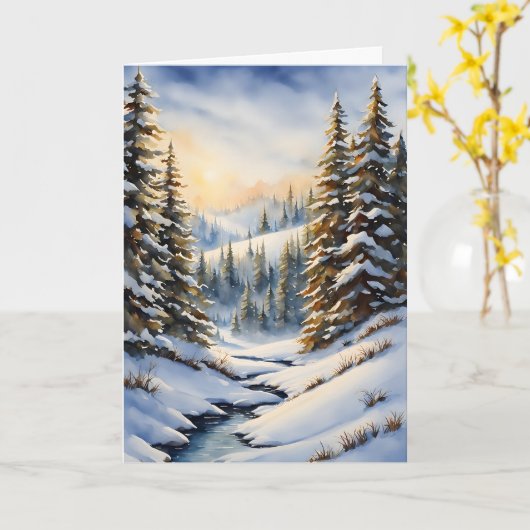 クリスマスの日の出 カード (黄色い花)