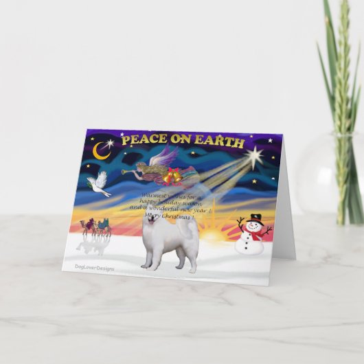 クリスマスの日の出 – サモエイ シーズンカード (正面)