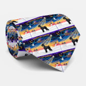 クリスマスの日の出 – シュナウザー（黒巨人） ネクタイ (ロール)