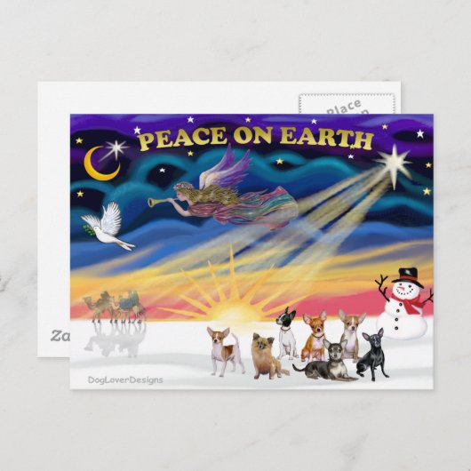 クリスマスの日の出 – チワハス(7) シーズンポストカード (正面/裏面)