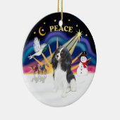 クリスマスの日の出 三色キャバリア セラミックオーナメント (右)