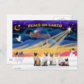 クリスマスの日の出 – 5シャム猫 シーズンポストカード (正面/裏面)