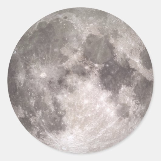クリスマスの日の珍しい満月 ラウンドシール (正面)