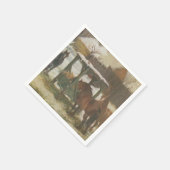 クリスマスの日の馬 スタンダードカクテルナプキン (角)