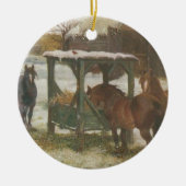 クリスマスの日の馬 セラミックオーナメント (正面)