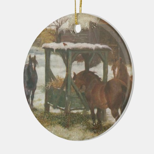 クリスマスの日の馬 セラミックオーナメント (左)