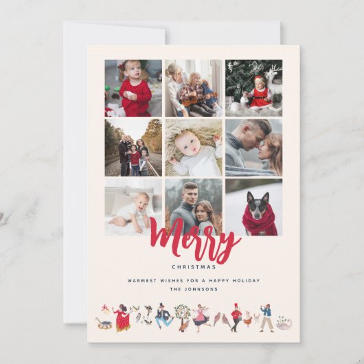 クリスマスの日12枚の可愛いフォトカード シーズンカード (正面)