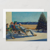 クリスマスの日、太陽の中の人々の招待状 招待状 (正面/裏面)