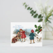 クリスマスの旧式の雪玉の戦い シーズンポストカード (スタンド正面)