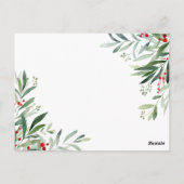 クリスマスの明るい休暇の誕生のお知らせ ポストカード (裏面)