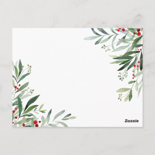 クリスマスの明るい休暇の誕生のお知らせ ポストカード (裏面)