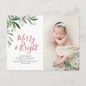 クリスマスの明るい休暇の誕生のお知らせ ポストカード (正面)