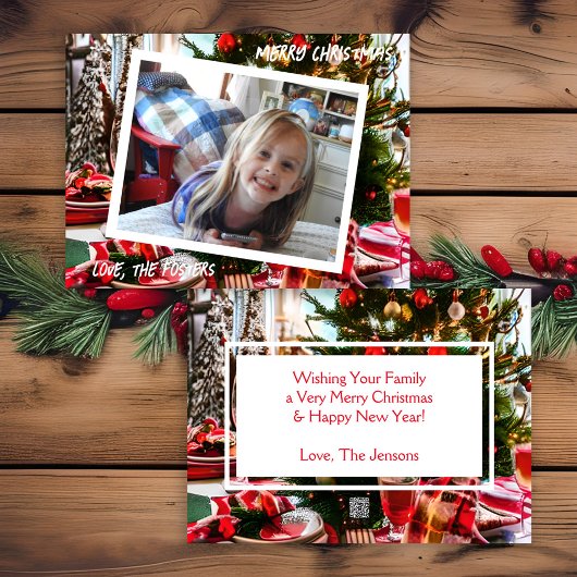 クリスマスの明るい写真の休日 シーズンカード