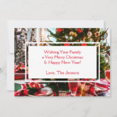 クリスマスの明るい写真の休日 シーズンカード (裏面)