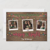クリスマスの明るい写真ポラロイド シーズンカード (正面)