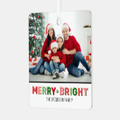 クリスマスの明るい写真 メタルオーナメント (正面左)