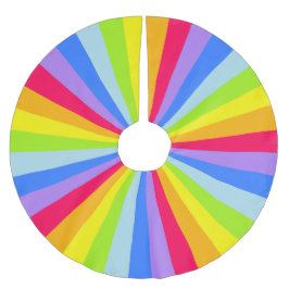 クリスマスの明るい虹の木のスカート ブラッシュドポリエステルツリースカート