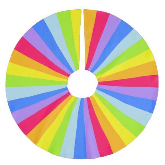 クリスマスの明るい虹の木のスカート ブラッシュドポリエステルツリースカート (正面)