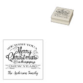 クリスマスの明るい願い カスタムファミリー名 ラバースタンプ (押印)