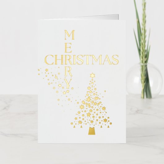 クリスマスの星と木 箔シーズンカード (正面)
