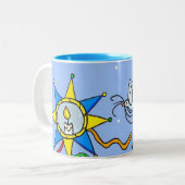 クリスマスの星のウクライナの民芸 ツートーンマグカップ (正面左)