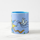 クリスマスの星のウクライナの民芸 ツートーンマグカップ (中央)