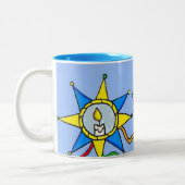 クリスマスの星のウクライナの民芸 ツートーンマグカップ (左)