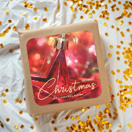 クリスマスの星のオーナメント スクエアシール