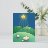 クリスマスの星の下のヒツジの群 シーズンポストカード (スタンド正面)