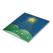 クリスマスの星の下のヒツジの群 タイル (側面)