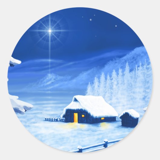 クリスマスの星の下の非難 ラウンドシール (正面)