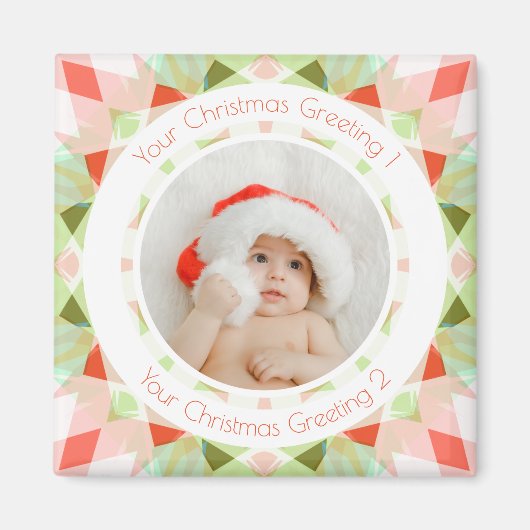 クリスマスの星の写真の記念ギフト マグネット (正面)