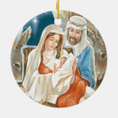 クリスマスの星の出生の絵画 セラミックオーナメント (裏面)